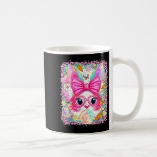 Happy easter rabbit cute bunny face blowing bubble coffee mug
