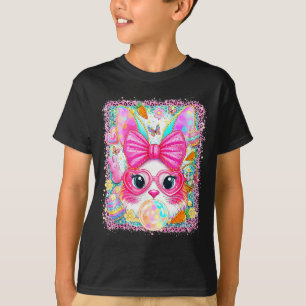 Happy easter rabbit cute bunny face blowing bubble T-Shirt