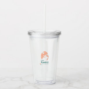 Happy Easter – Rabbit & Egg Floral Design Acrylic Tumbler