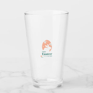Happy Easter – Rabbit & Egg Floral Design Glass