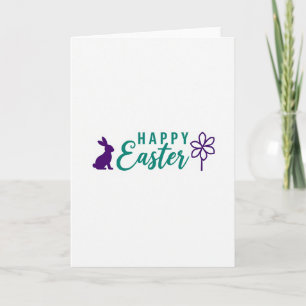Happy Easter Rabbit Flower Card