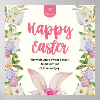 Happy Easter Rabbit Poster