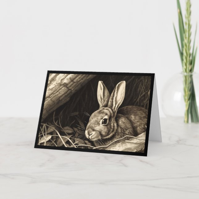 Happy Easter Rabbit Thank You Card (Front)