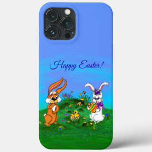 Happy Easter! Rabbit with Bunny and Chick iPhone 13 Pro Max Case