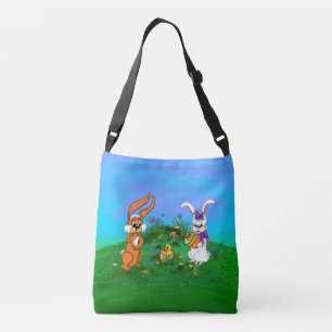 Happy Easter! Rabbit with Bunny and Chick Crossbody Bag