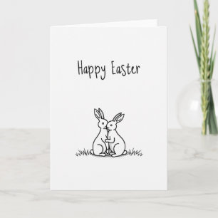 Happy Easter Rabbits Scene Card