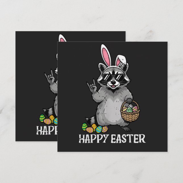Happy Easter Racoon Bunny (Front/Back)