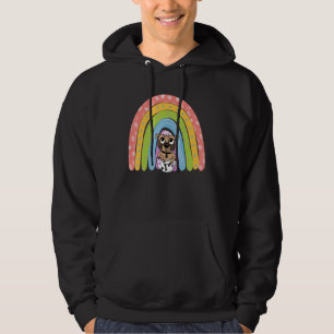 Happy Easter Rainbow Pug Eggs Bunny Ear Pug Hoodie