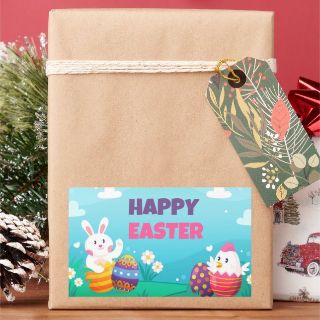 Happy Easter Rectangle Stickers (Holiday)