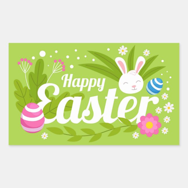 Happy Easter  Rectangular Sticker (Front)
