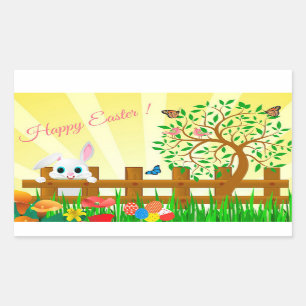 Happy Easter Rectangular Sticker