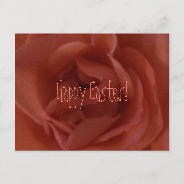 Happy Easter Red Rose Flower Card (Front)
