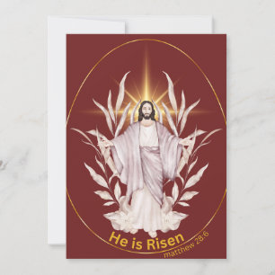 Happy Easter, Religious - He is Risen Holiday Card