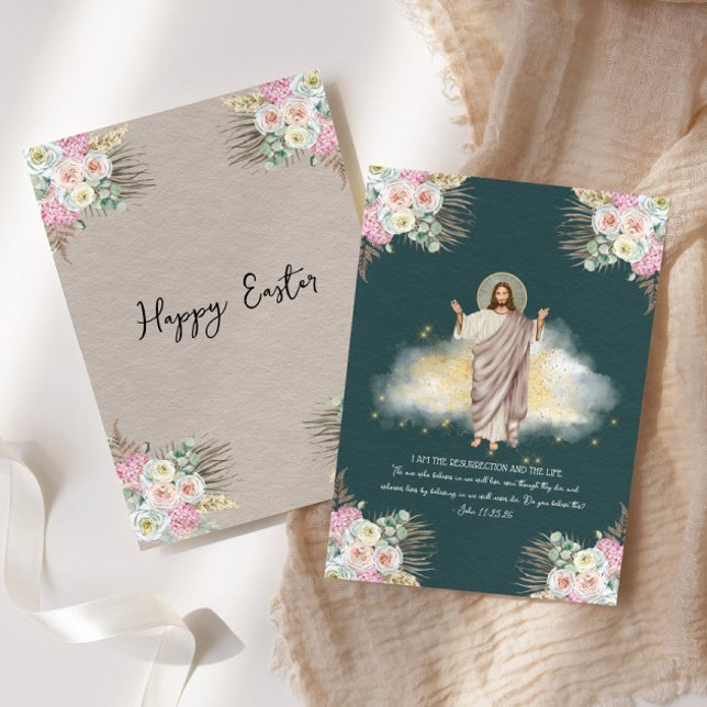 Happy Easter Resurrection of Jesus Christ Catholic Holiday Card (Creator Uploaded)