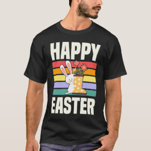 Happy Easter Retro Vintage Style Bunny Rabbit Gard T-Shirt