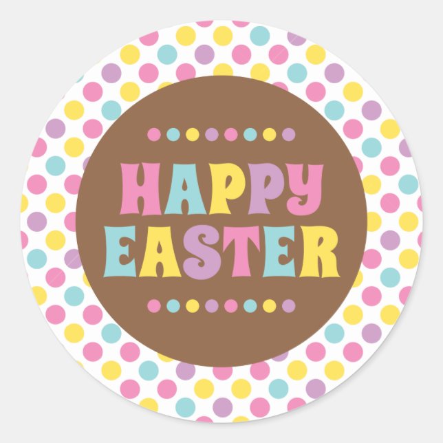 Happy Easter Round Sticker (Front)
