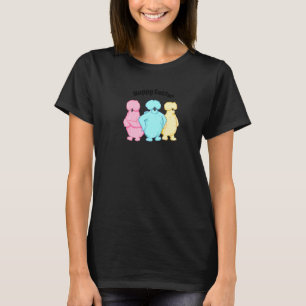Happy Easter Sassy Silkie Chickens Pastel Blue Pin T-Shirt