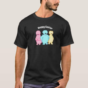 Happy Easter Sassy Silkie Chickens Three Pastel Co T-Shirt