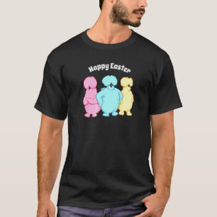 Happy Easter Sassy Silkie Chickens Three Pastel Co T-Shirt