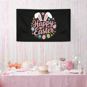 Happy Easter Sayings Egg Bunny Banner