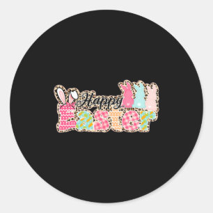 Happy Easter Sayings Egg Bunny Classic Round Sticker