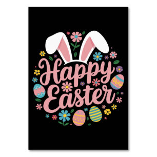 Happy Easter Sayings Egg Bunny Table Number