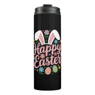 Happy Easter Sayings Egg Bunny Thermal Tumbler