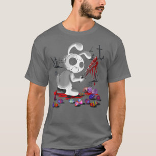 Happy Easter Scary Horror Easter Bunny JS Mask For T-Shirt