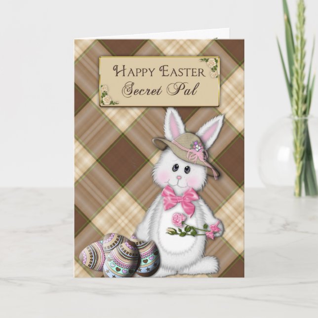HAPPY EASTER - SECRET PAL - BUNNY HOLIDAY CARD (Front)