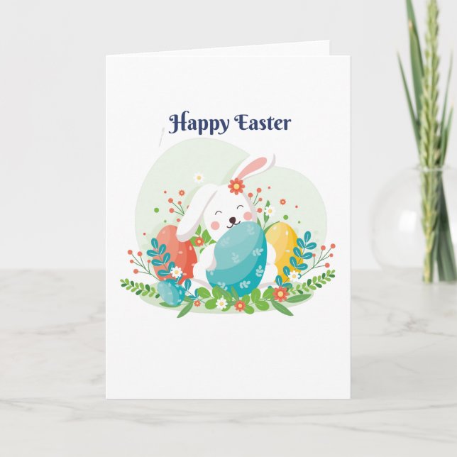 Happy Easter Shirt Girls Boys Kids Card (Front)