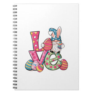 Happy Easter Shirt Gnome Easter Day Love Men Women Notebook