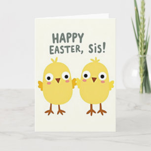 Happy Easter Sis Simple Bird Card