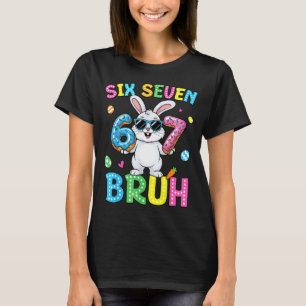 Happy Easter Six Seven Bruh Meme Bunny Rabbit Boy T-Shirt