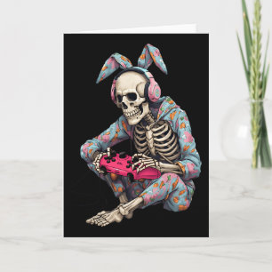 Happy Easter Skeleton Gamer Video Gaming Boys Men  Card