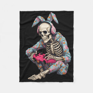 Happy Easter Skeleton Gamer Video Gaming Boys Men  Fleece Blanket