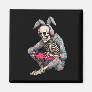 Happy Easter Skeleton Gamer Video Gaming Boys Men Magnet