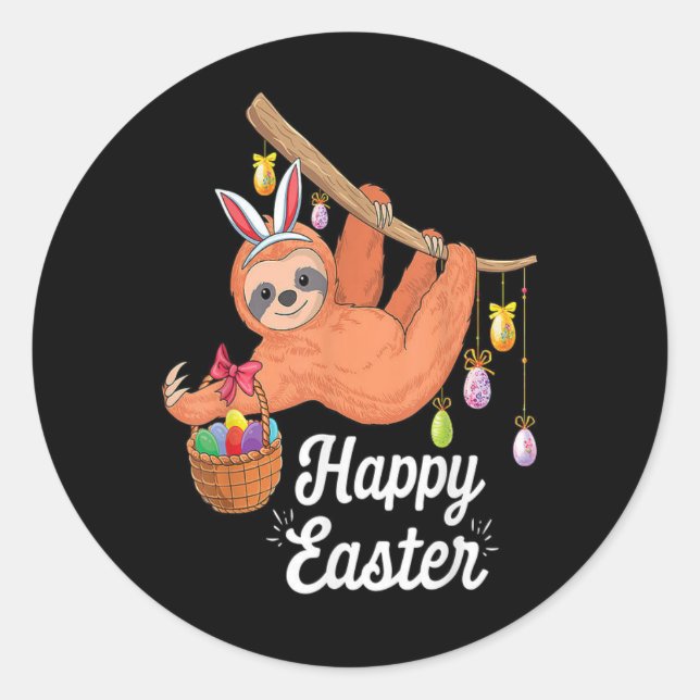 Happy Easter Sloth sticker (Front)