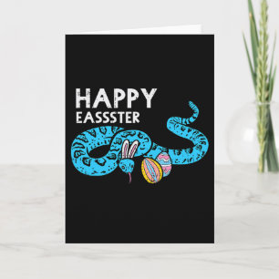 Happy Easter Snake Bunny Funny Egg Hunt Animal Men Card