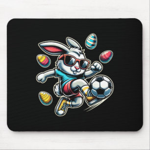 Happy Easter Soccer Boys Easter Bunny Funny Easter Mouse Pad