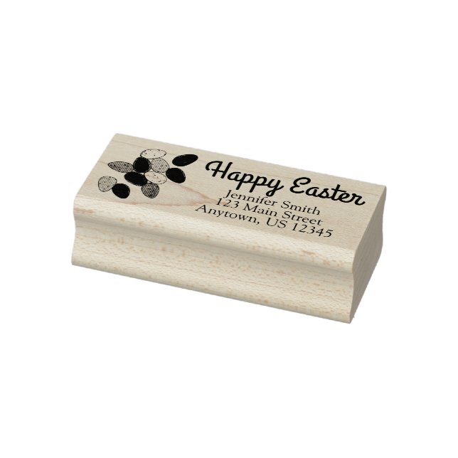 Happy Easter Speckled Egg Candies Address Rubber Stamp (Stamp)