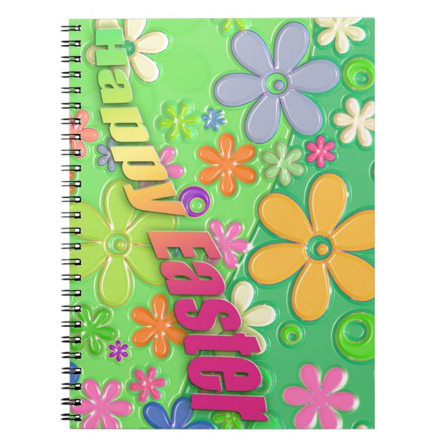 happy easter spiral notebook (Front)