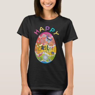 Happy Easter Spring Butterfly Flowers Egg Hunting T-Shirt