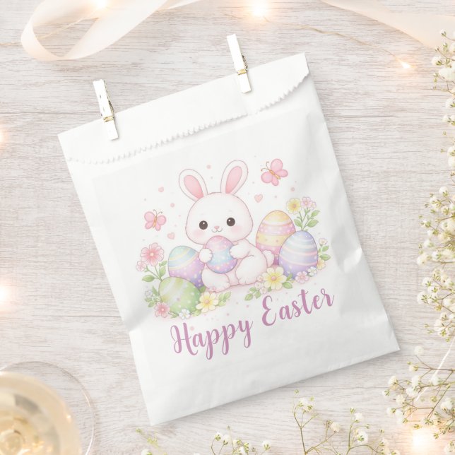 Happy Easter Spring Design - Cute Easter Bunny  Favour Bags (Clipped)