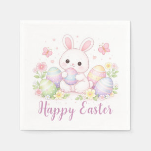 Happy Easter Spring Design - Cute Easter Bunny  Napkin
