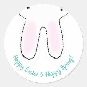 Happy Easter Spring Easter Bunny custom cute funny Classic Round Sticker