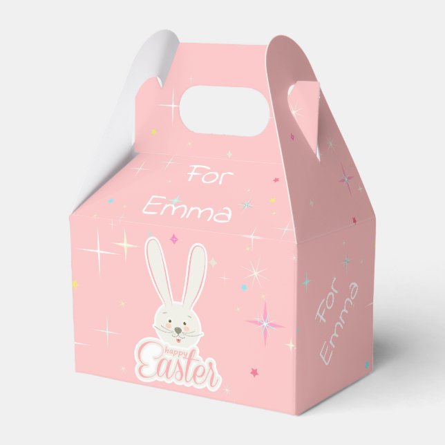 Happy Easter Spring Holiday cute bunny Eggs Hunt Favour Box (Back Side)