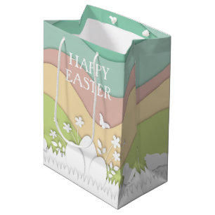 Happy Easter, spring nature easter holiday Medium Gift Bag