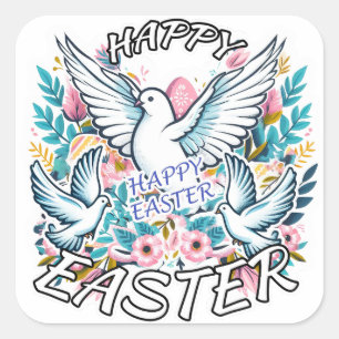 Happy Easter Square Sticker