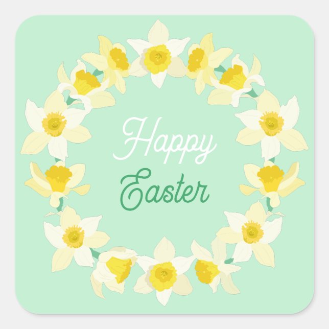 Happy Easter. Square Sticker (Front)