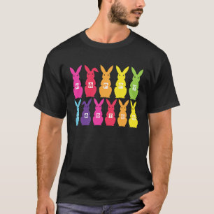 Happy Easter Stuffed Bunnies Sign Rabbits Colourfu T-Shirt